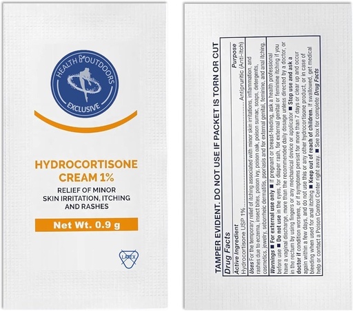 [BRSRAEIEOAFBOE3P] Soothing Hydrocortisone Cream 1%, 48 Individual Packets, for Skin Irritation, Rashes, Itching and Minor Pain Relief