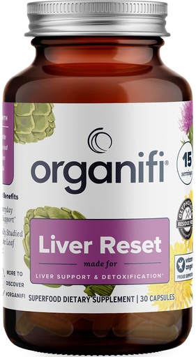[BRSWGAIPOYHBMADG] Organifi - Liver Reset - Liver Detox - Digestive and Immune Support - Promotes Cellular Energy Production, 30 Capsules