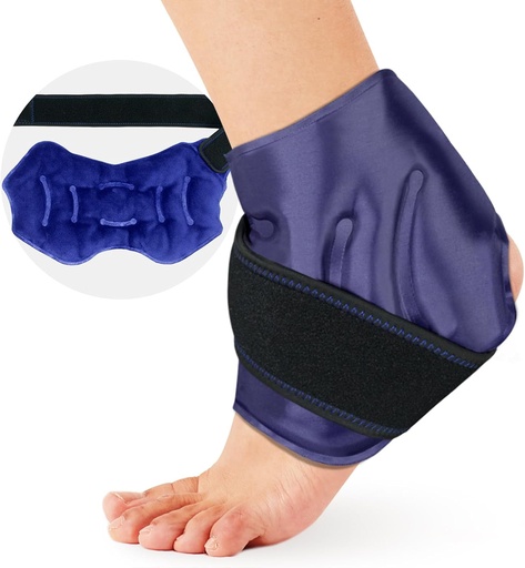 [BRSRAEITAFYWKCT6] Ankle Ice Pack Wrap for Swelling, Ice Pack for Ankle Injuries Reusable, Cold Compress Therapy for Feet Pain Relief, Ankle Ice Wrap for Sprains, Achilles, Tendonitis, Plantar Fasciitis Blue