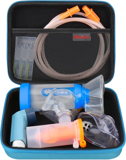 [BRSROZ3RAQHGEAIV] Elonbo Carrying Case ​for Nebulizer Replacement Parts Kits/Asthma Inhaler/Inhaler Spacer Masks/Nebulizer Tubing Mouthpiece Accessories Replacement Set, Handheld Inhaler Nebulizer Bag (Case Only)