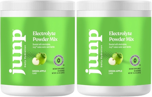 [BRSRAFQ7OEJQEYD5] JUNP Elektrolitoak Hautsa Azukrerik ez Karbrik gabe - Aho-uretako edari berdea - Potasioa eta gatza Elektrolito Hidratazio Hautsa Zero Calorie Sugar Free Electrolyte Powder, Keto Friendly, 180 zerbitzatu
