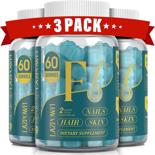 [BRSRAA36B54AOCTP] Biotin Gumies -Lahka koža in nohti Vitamini za moške in ženske, Vegan Vitamin B7, Podpira rast las in močnejši nohti,90 Nabava - Borovnice-3 Pack