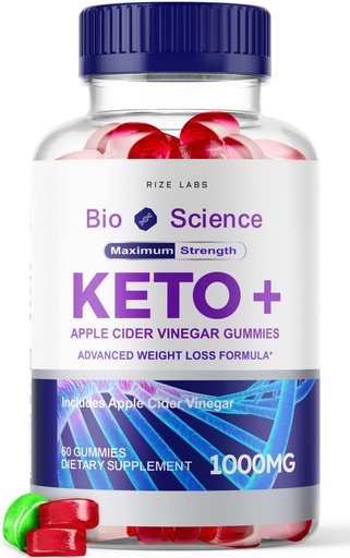[BRSRMCAHOYBBEHY6] rize labs - Bio Science Keto Plus Gummies for Weight Loss, Extra Strength, Advanced Formula Includes Apple Cider Vinegar Gummies (60 Gummies)