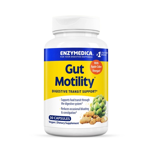 [BRSW2FINAVYAYFAZ] Enzymedica Gut Motility Supplement for Men & Women - Apple Cider Vinegar Capsules with Artichoke & Ginger Extract, Digestive Health Support for Adults, Reduces Occasional Bloating & Gas - 30 Caps