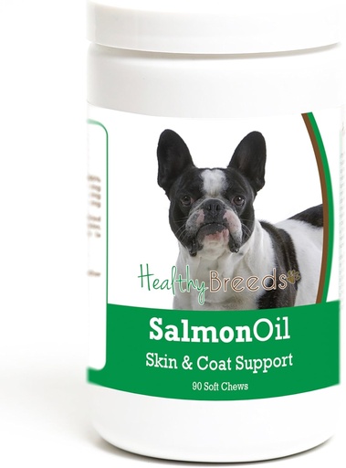 [BRSWGEICCRYWAYLO] Healthy Breeds French Bulldog Salmon Oil Soft Chews 90 Count
