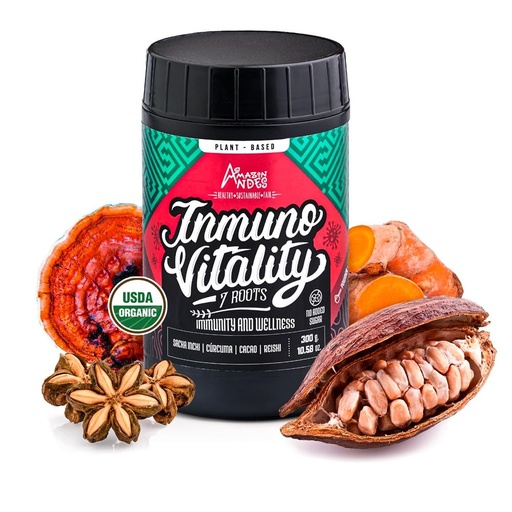 [BRSW2FABOECWA3D7] Super Immunity Booster blend l Cacao, Sacha inchi, Turmeric and Reishi Powder l Powerful Organic Superfoods Mix l 300gr Multivitamin l 100% Natural & Ntutrient Rich l Amazon Andes