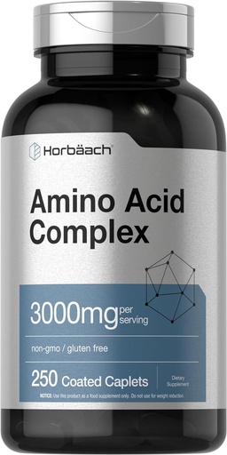 [BRSW2GITBV4BMET5] Horbäach Amino Acid Complex 3000mg - 250 Caplets - Non-GMO, Gluten Free supplement