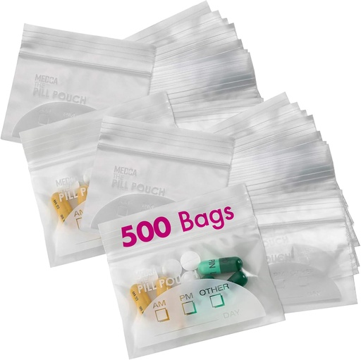 [BRSWGBQ6OQPB6HLH] Pilall Pouch Baghs - (Paix de 500) 3 x 2. 75" - BPA Lliure, Poly Bouga Disposable Pills equipatges, l' organitzador del primer ministre de viatges de medicaments, millor Clear Reusable amb etiquetes d' escriptura