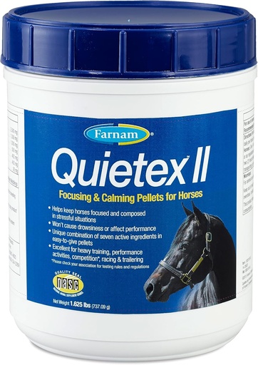 [BRSWIYQIOUOQEETC] Farnam Quietex II Horse Calming Supplement Pellets, Helps Manage Nervous Behavior And Keep Horses Calm & Composed In Stressful Situations, 1.625 Lbs, 26 Day Supply