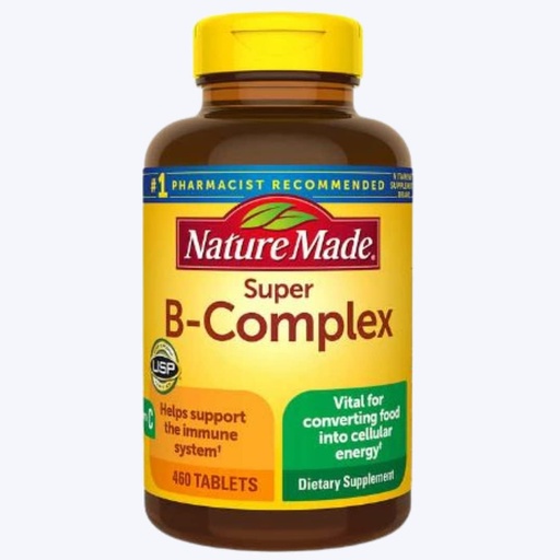 [BRSRMCQHCF5AGGTU] Nature Made Super B Energia Konplexua, Brain Cell Funtzioaren euskarria, Energiaren euskarria eta Nerbio-sistemaren euskarria, 460 Tablet, 460 eguneko hornidura azkarra RE-Order txartela.