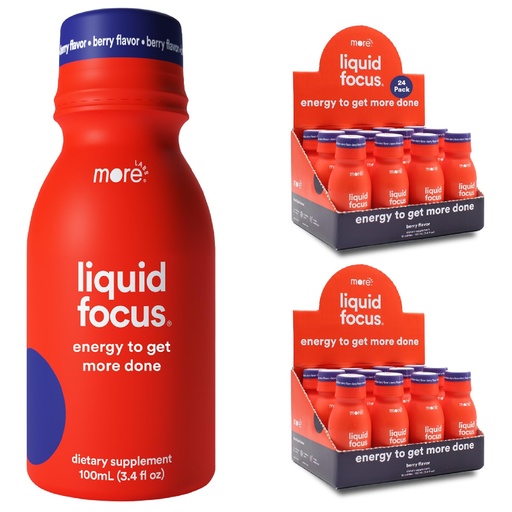 [BRSRMZY7DECQG2DB] More Labs Liquid Focus, Nootropic Smart Drink with Powerful Antioxidants & Adaptogenic Herbs for Energy and Concentration, 150mg Caffeine (Pack of 24)