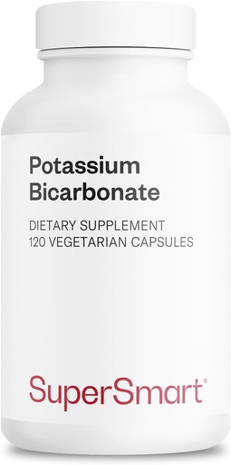 [BRSWIHQZBECBEALY] Supersmart - Potassium Bicarbonate 5400mg per Day (High Dose) - Electrolyte Mineral - Acid-Base Balance pH - Heart, Muscle & Nerve Health | Non-GMO & Gluten Free - 120 Vegetarian Capsules