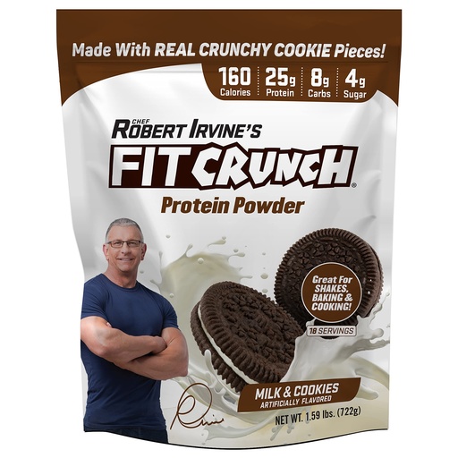 [BRSW2ED5A4PBGCT4] Fit Crunch Tri-Blend Whey Protein, Keto Friendly, Low Calories, High Protein (18 Servings, Milk & Cookies)