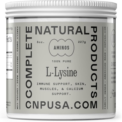 [BRSROGAOB56WMHTG] L-Lysine 粉末补充剂 - Bulk L-Lysine 8oz, 200名服务员