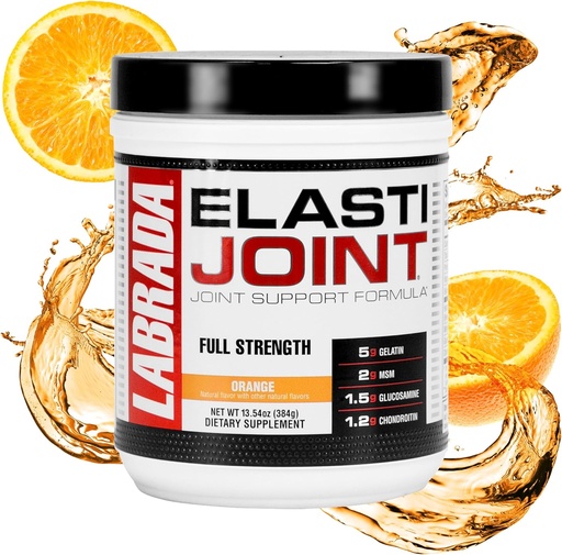 [BRSWIFQKC57AKYI5] Labrada Nutrition Elastijoint, Orange Flavor,Glucosamine Joint Support Supplement Powder for Men & Women, Joint Relief & Bone Health Supplement with MSM, Glucosamine Chondroitin MSM Gluten-Free