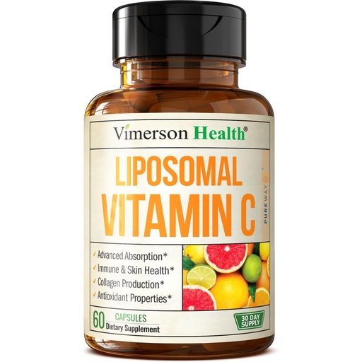 [BRSROYDRAUMQMD32] Liposomal Vitamin C 1000mg - Premium Absorption Vitamin C Powder - Immune Support Supplement - Vitamina C 1000mg - High Potency for Antioxidant Support - Gentle on Digestion & Fast Uptake. 60 Capsules