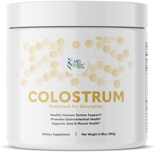 [BRSRAAQTCIOQY33K] Immune, Gut, Joint & Muscle Health Support에 대한 MD Logic Health®에 의한 Colostrum - 순수하고 포근성, 저분자 생체 활성 Colostrum - 180g - 60 서빙 - 뉴욕에서 제작