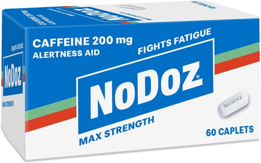 [BRSWYYAECUBAED3K] NoDoz 200mg Pillole di caffeina Forza massima, 60 Caplets Totale