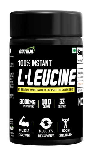 [BRSROHYKC4HGE33B] NutriJa Instant L-Leucine Powder -100% Pure & USP Grade | Dissolves faster, Rapid Absorption, Better Bioavailability | Muscle Growth & Recovery (100g)