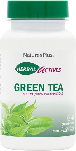 [BRSWIYTYO4GWKDL2] NaturesPlus Herbal Actives Green Tea - 60 Capsules - Non-GMO, Vegan, Gluten Gratis - 60 Servings