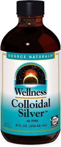 [BRSWECQ5OF6WACA3] Source Naturals Wellness Colloidal Silver 45 ppm, Supports Physical Well Being* - 8 Fluid oz