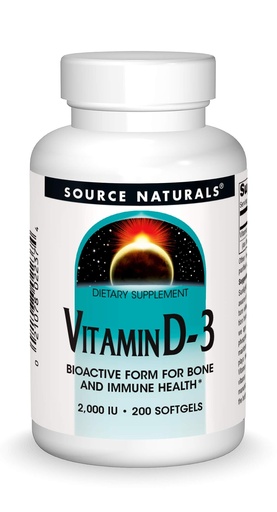 [BRSWIYY5B4DGK3Q7] Source Naturals, Vitamin D-3, 2000 IU - 200 Softgels | Supports Bone & Immune Health*