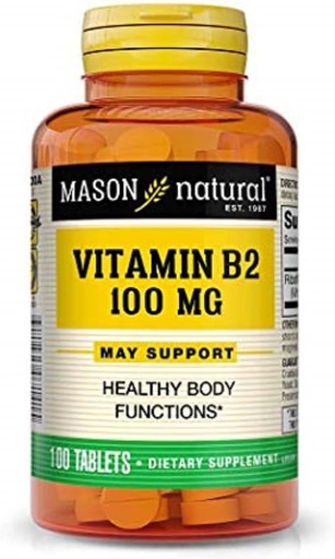 [BRSWIZ33OBYA23D2] Mason Vitamins Mason Natural B2 100mg Tablets, 100 Count