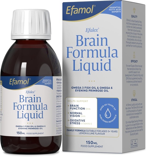 [BRSWIYQCCZ6GA2TE] Efalex Omega 3 +6 Food Supplement Lemon & Lime Flavoured Liquid 150mls