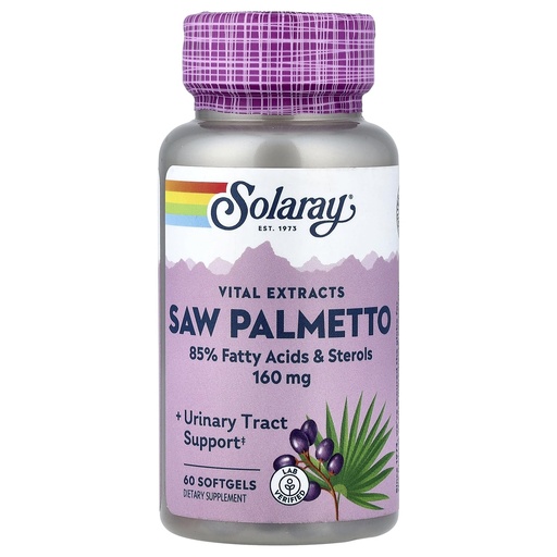 [BRSWIYQAO4GQMFL2] SOLARAY Saw Palmetto 160mg | American Saw Palm | 60 Pearls