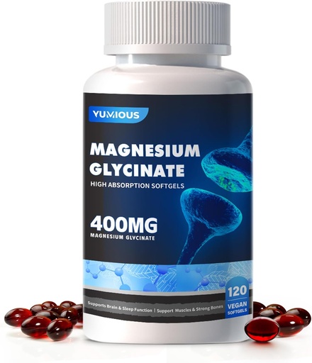 [BRSRAED3OAIA4DTX] Magnija papildinājums Softgels, Easy Absorbcija Magnijs Glicerīns Želatīna kapsulas 400mg, Augsta Biopieejamība Magnijs Miega un izsalkuma atbalstam, Nervu, Muskuļu un kaulu veselība