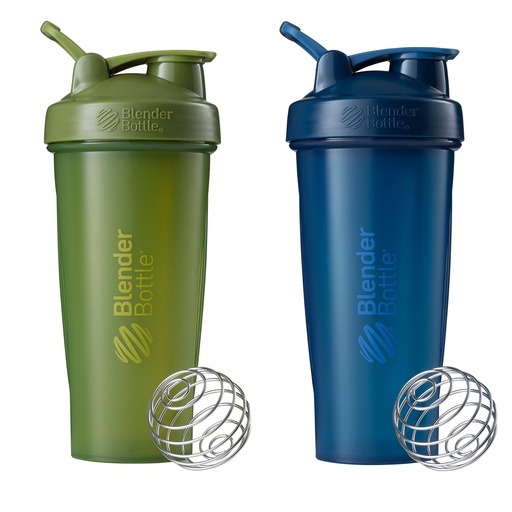 [BRSWECQNAQIGGDTG] BlenderBottle Classic Shaker Bottle Perfect for Protein Shakes and Pre Workout, 28-Ounce (2 Pack), Moss and Navy