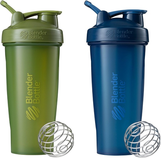 [BRSWECQNAQIGGDTG] BlenderBottle garrafa de shaker clássico perfeito para batidos de proteína e pré-treino, 28-ounce (2 Pack), Moss e Marinha