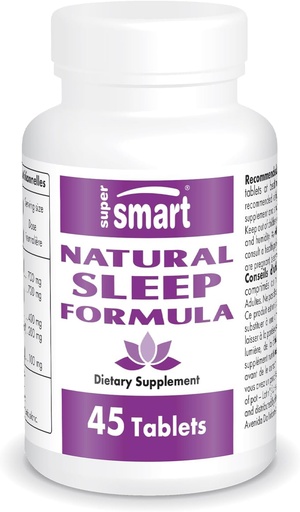 [BRSWIHQZBEBAYFDG] SuperSmart - Natural Sleep Formula (Advanced Formula) - with L-Tryptophan, Valerian Root, Hop, Eschscholzia Californica - Herbal Supplement | Non-GMO & Gluten Free - 45 Tablets