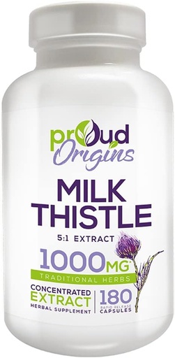 [BRSW2HY6B4CAMAD2] 1000mg Milk Thistle Helps Maintain Healthy Liver Function, Optimize Health, Rapid Release, Gluten Free Supplements - 6-Month Supply