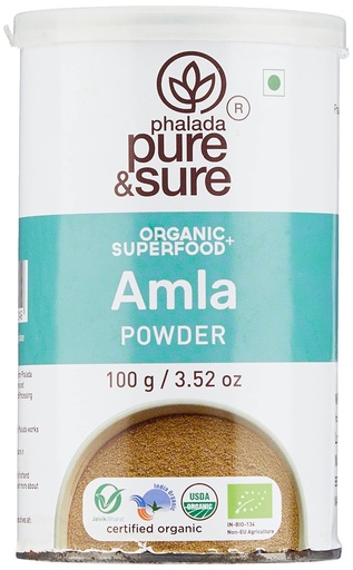 [BRSWYGABCAPRYE3U] Pure & Sure Organic Amla Powder | Herbal Superfood Supplements | Immunity Booster, Organic Fiber Supplement, Non GMO, No Preservative | 100gm