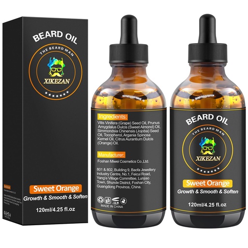 [BRSRMAAQBMJQGYLP] Beard Oil,120ml/4.25fl.oz Oil Promote Large Volume Beard Growth,Leave in Conditioner Beard Care Natural Sweet Orange Scent Mustaches Growth Soften Strength,Gifts for Men Him Dad