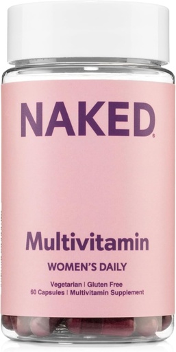 [BRSW2ZQKAUDR4YLL] NAKED výživa Dámske Multi - Denné Multivitamíny - Vitamíny A, C, E, Selenium, Zinok, ovocie a super zelené extrakty, na zvýšenie imunitnej podpory - Gluten-free a vegetariánske vitamíny, 60 Kapsule