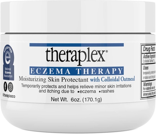 [BRSWGFQCBN6Q4AD7] Theraplex Eczema Therapy (6 oz) - Moisturizing Skin Protectant with Natural Colloidal Oatmeal, Noncomedogenic, and Hypoallergenic, Fragrance-Free - National Eczema Association Seal of Approval