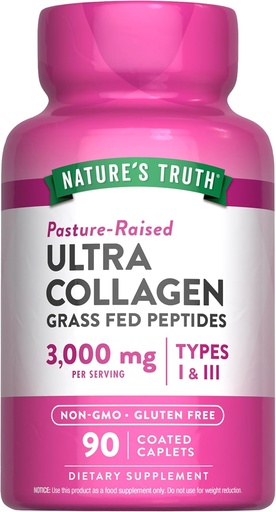 [BRSWICQBBAFBKG3O] La verdad de la naturaleza Collagen Peptides ← 90 Caplets Silencio Tipo 1 y 3 con Vitamina C  durable Grass Fed, Non-GMO & Gluten Free Supplement