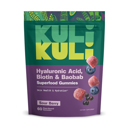 [BRSROA3YOV5Q4AA7] Kuli Kuli Super Gummies - Skin Supplements with Baobab, Elderberry, and Biotin - Helps Support Skin Health - 60 Non-GMO, Gluten-Free Gummies