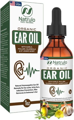 [BRSWYYI6OICWMDT4] Aceite de oído ecológico para la infección del oído - Natural Eardrops for Ear Pain, Swimmer's Ear &amp; Wax Removal - Niños, Adultos, Bebé, &amp; Dog Earache Remedy - Gotas de oído con Mullein, Ajo, Calendula Made in USA