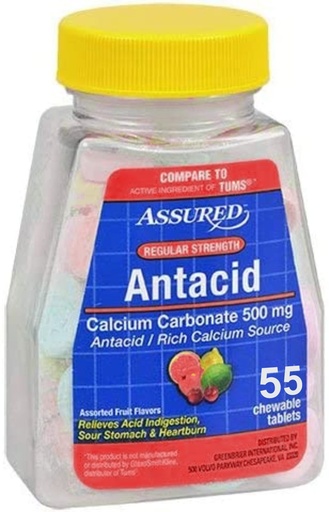[BRSWIZQ6C4GBS2LU] Assured Anti-Acid with Calcium, Regular, 60 Chewable Tablets