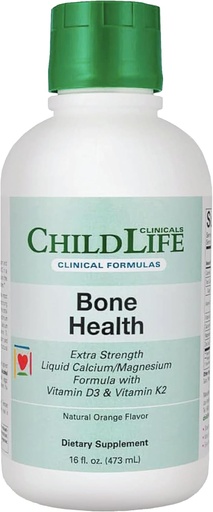 [BRSWYBT3OIFGMCQ4] CHILDLLIFE OLENNAISET Clinicals Bone Health - Baby Liquid Calcium, Kids Kalsium Liquid w/ Magnesium, Sinkki, D3- vitamiini vauvat 6 kuukautta & Up, Toddlers, Children - Orange Flavor, 16 fl oz (1 pakkaus)