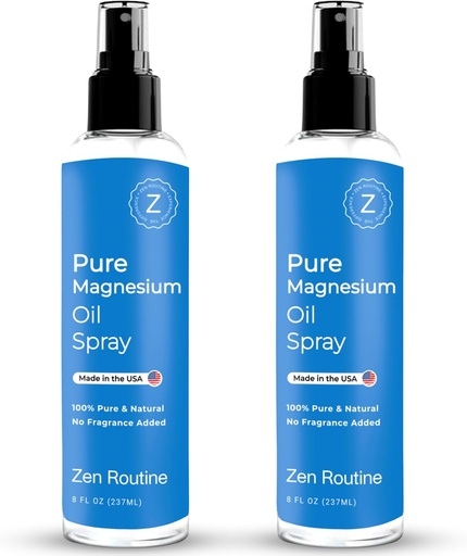[BRSRAEAYCUPWMC3F] Čistá sprej na hořčík - 8oz (2- Pack) - USP stupeň - hořčík olej pro nohy, tělo, svaly a nohy křeče - Topical Magnesium Glycinate, Aceite de Magnesio, Organic Magnesium Chlorid - Made in the USA