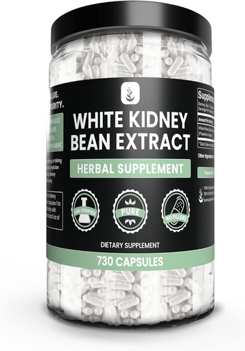 [BRSW2BD5OUMWG2Y3] PURE ORIGINAL INGREDIENTS White Kidney Bean Extract (730 kapslar) Inga magnesium eller risfillers, alltid rena, Lab Verified