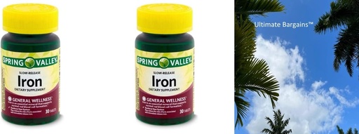 [BRSW2AD6CUHRSHTA] Spring Valley Slow-Release Iron Dietary Supplement, 60 Count + Your Vitamin Guide©