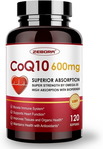 [BRSRAHYPOJYGAE3P] CoQ10-600mg-Softgels - Extra Strength Coenzyme Q10 με PQQ, Omega-3 & BioPerine - Υψηλή Απορρόφηση CoQ10 Συμπληρώματα Αντιοξειδωτικό (Ubiquinone) για την Καρδιά Υγεία & Παραγωγή Ενέργειας, 120 Softgels