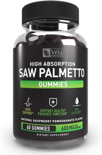 [BRSRM235C4PGKDY3] Saw Palmetto Gummies Complex for Men and Women | Hair Growth Supplement | Urinary Function Support, Prostate Function Support | DHT Blocker | 60 Gummies