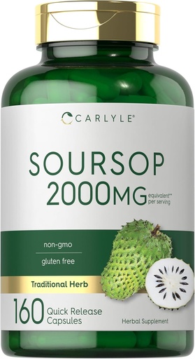 [BRSRAYD5OIHQEET7] Carlyle Soursop Leaves ← 2000mg Silencio 160 Capsules ← Herb tradicional Silencio No GMO, Gluten Suplemento gratuito