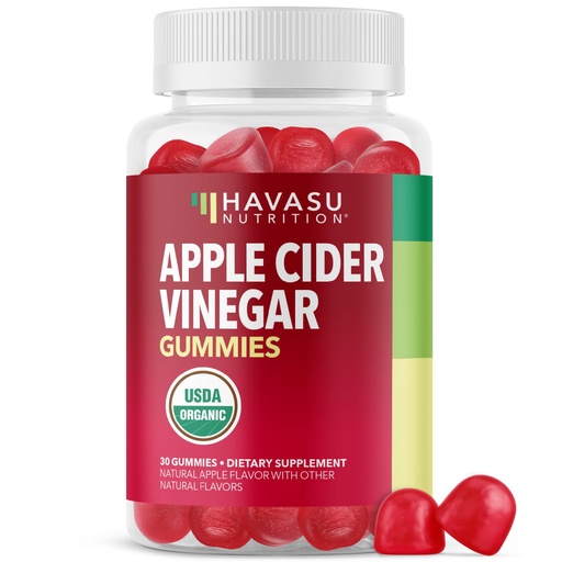 [BRSRMFD6BV4G2DYU] Apple Cider Vinegar Gummies - Organic ACV Vitamins for Digestive Health, Metabolism & Gut Support - 30 Count - Vegan, Non-GMO, Gluten-Free - Delicious Flavor & No Harsh Taste - 15 Day Supply